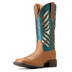 Ariat Women's Longview Western Boot Buttered Rum/Metallic Sea