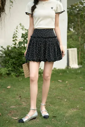 Black Floral Mini Skirt for Women